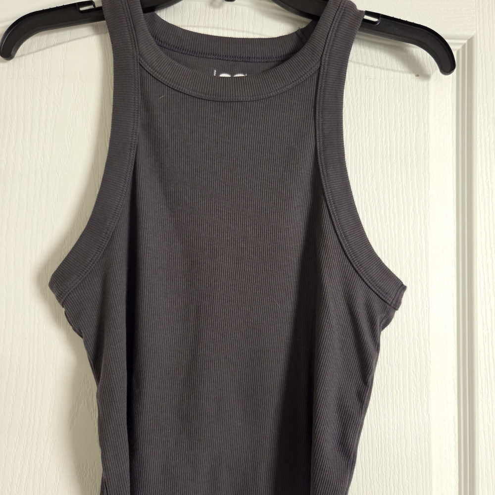 Junior's Ribbed Charcoal Tank Top - Women's Sleeveless Rib Knit